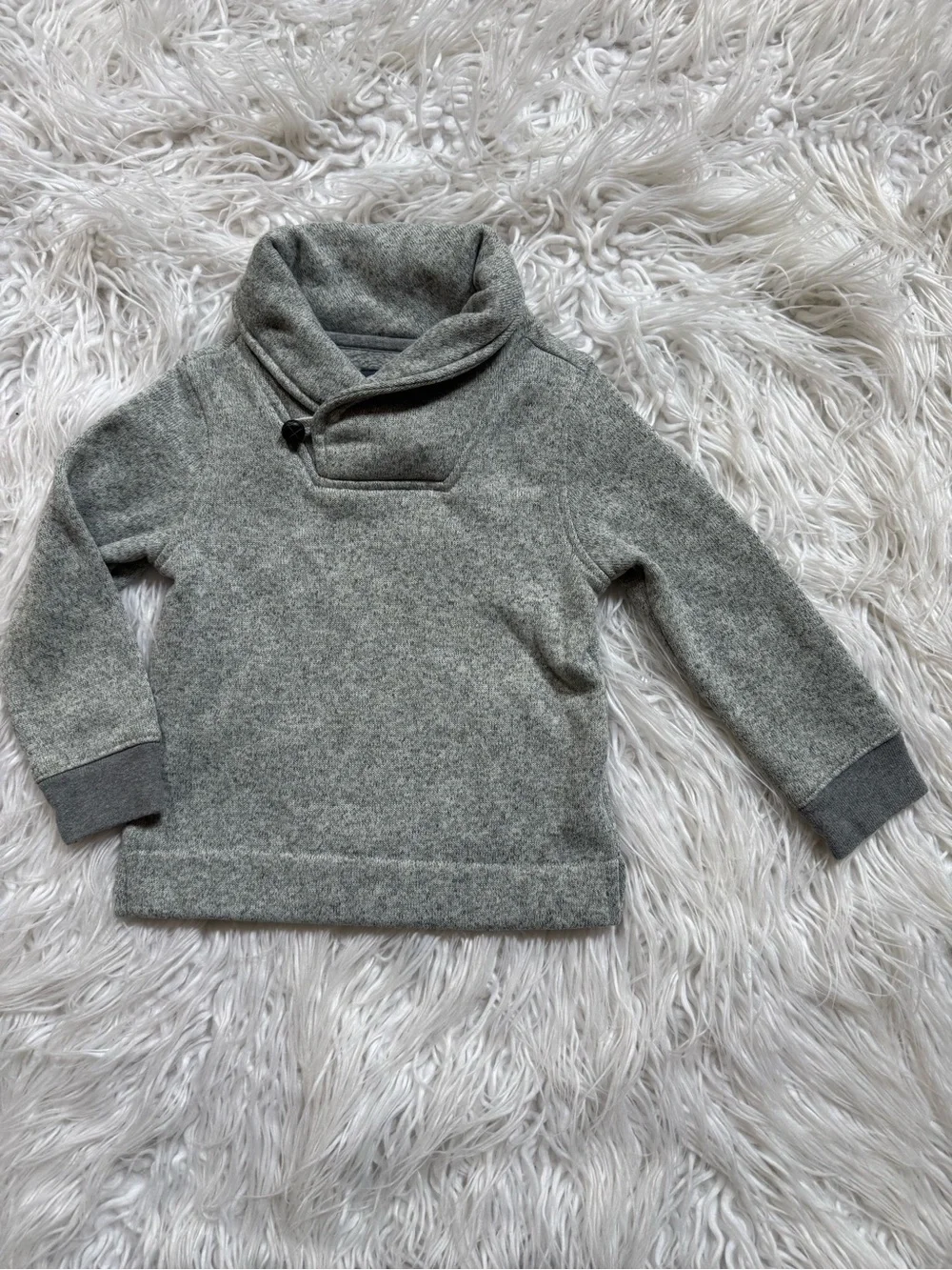 Kids Shawl Collar Fleece Pullover - Gray